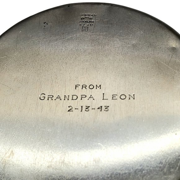 Gorham Silver Gold Wash Interior Nursery Rhyme Child's Bowl w/ Engraving #14018 - Picture 9 of 11